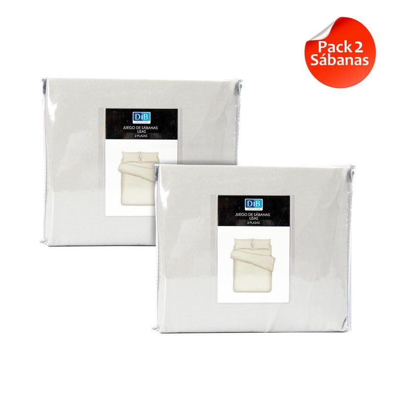 DIB - Pack 2 Sabanas Lisas 2P Gris