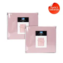 DIB - Pack 2 Sabanas Lisas 2P Rosa Viejo