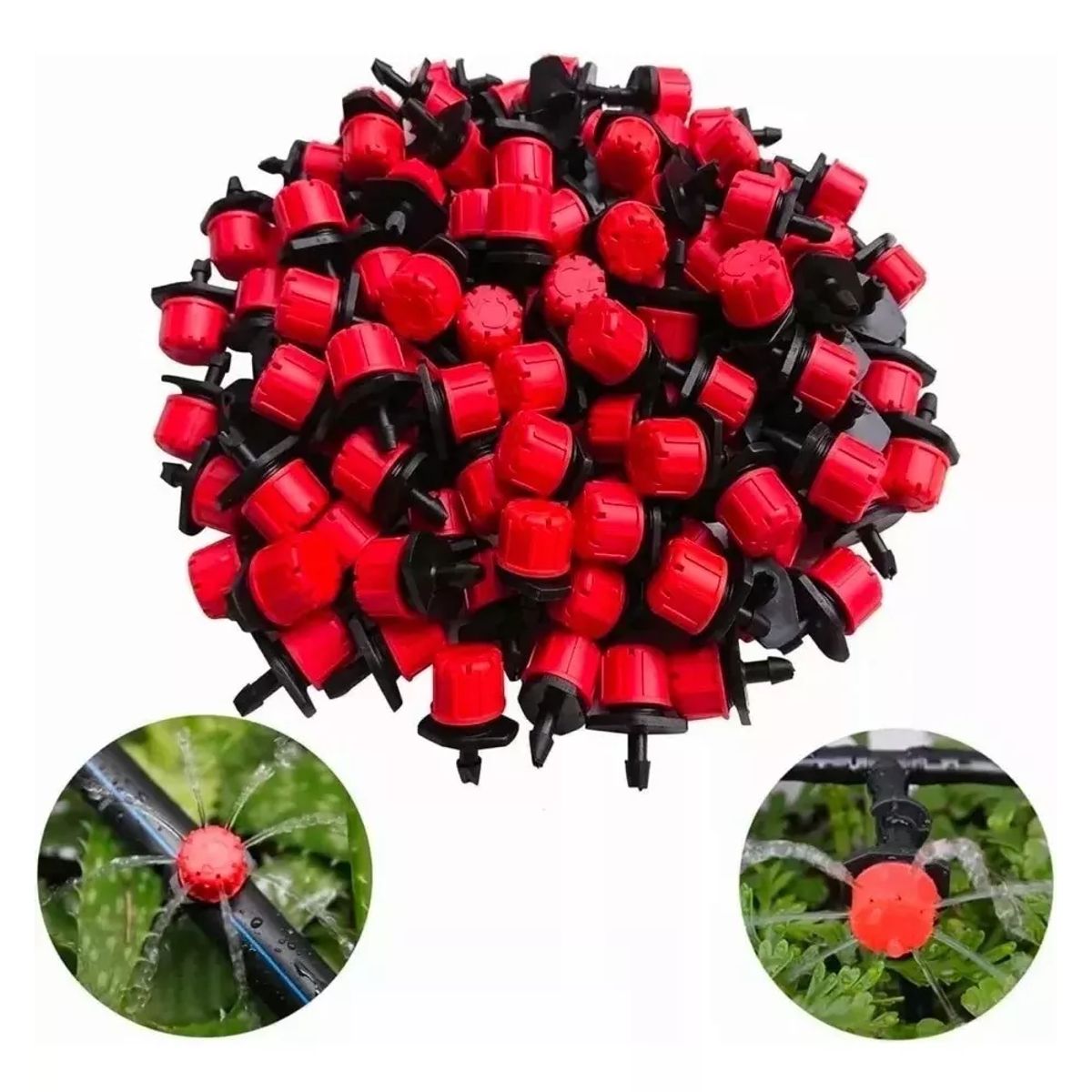 GENERICO - Pack 100 Gotero Ajustable 0-70 L/h Verde