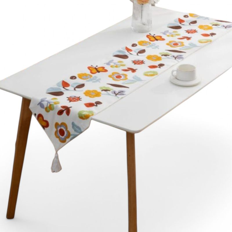 GENERICO - Camino De Mesa Bordado Medida 32x180cm Poliester Corredor