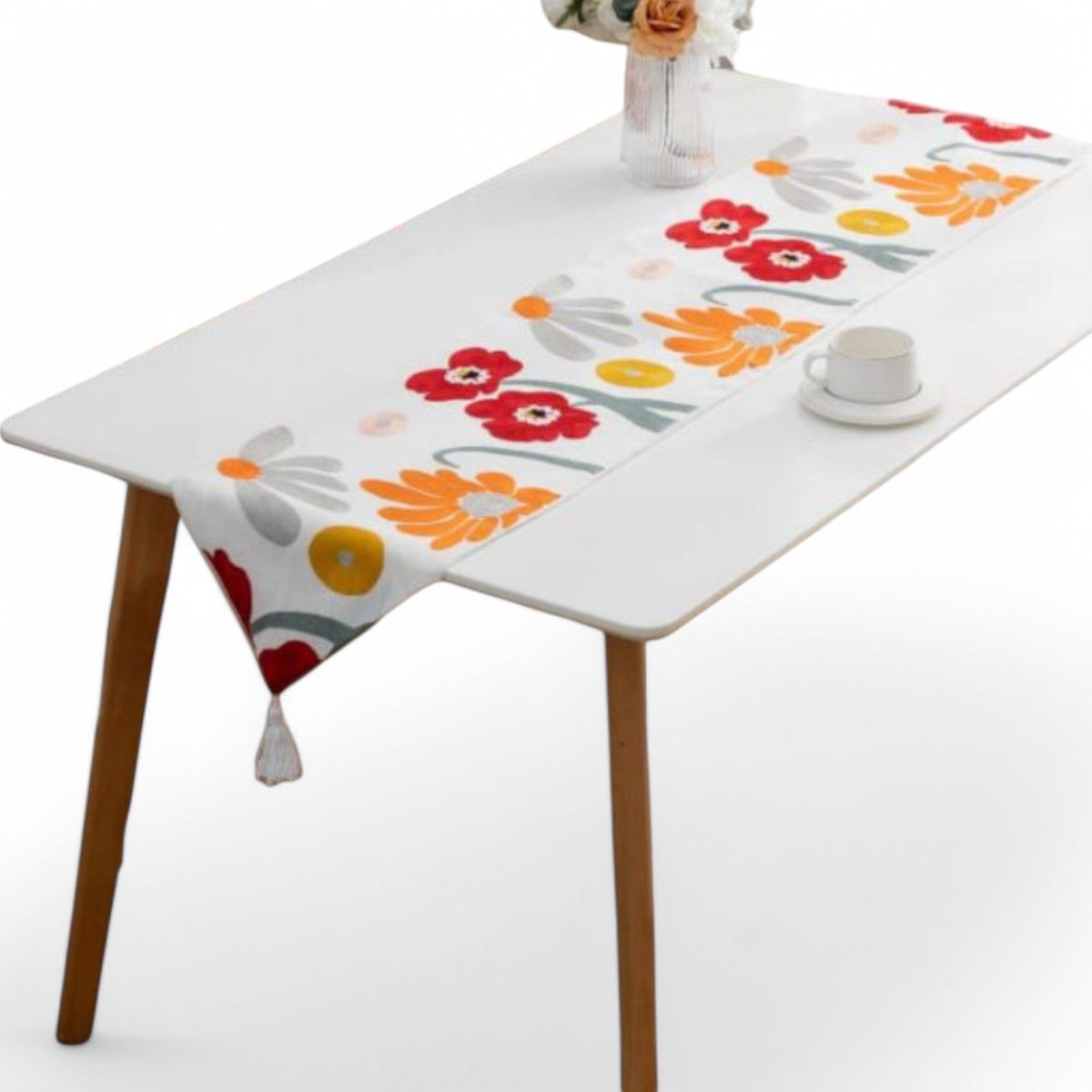 GENERICO - Camino De Mesa Bordado Medida 32x180cm Poliester Corredor