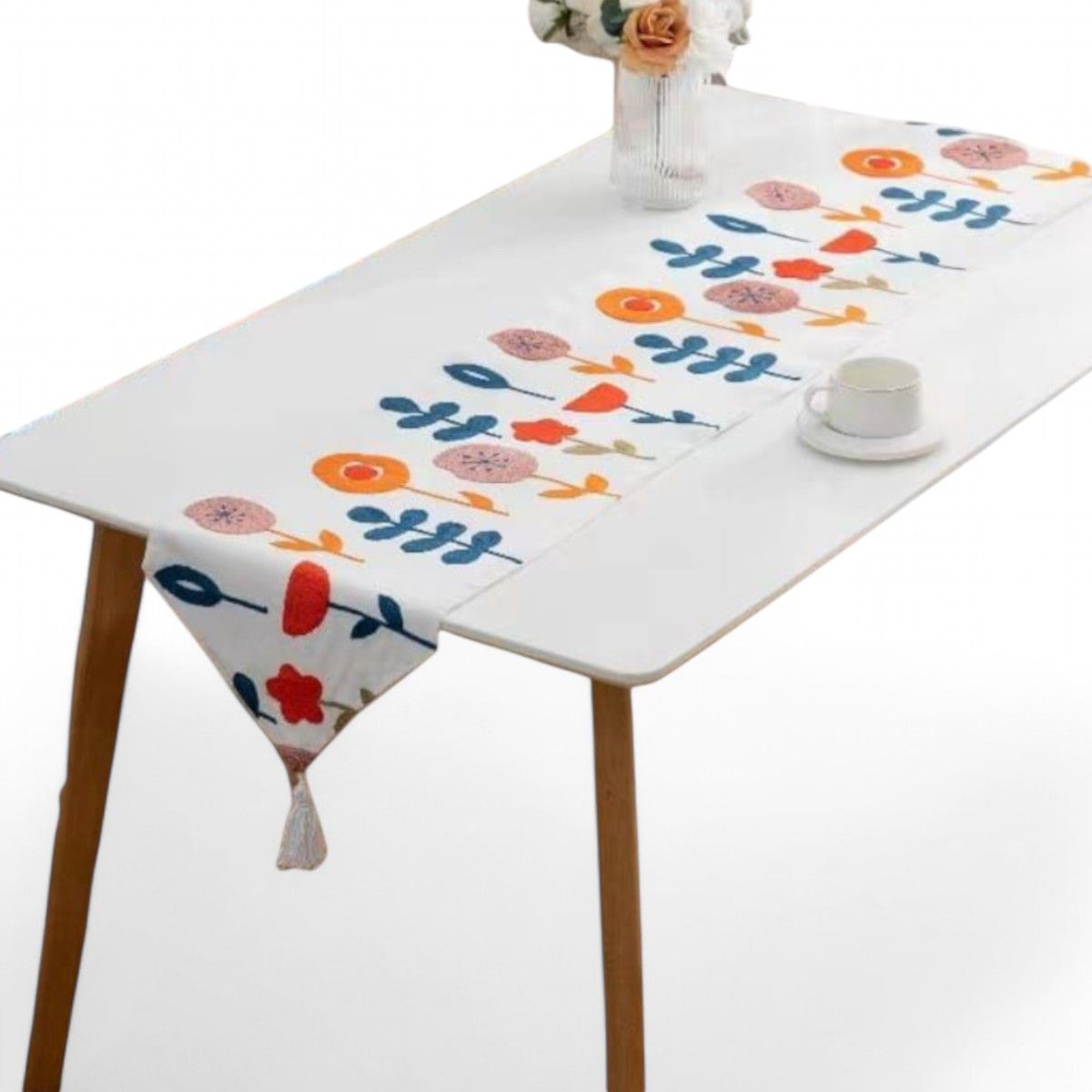 GENERICO - Camino De Mesa Bordado Medida 32x180cm Poliester Corredor