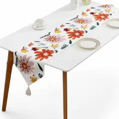 GENERICO - Camino De Mesa Bordado Medida 32x180cm Poliester Corredor
