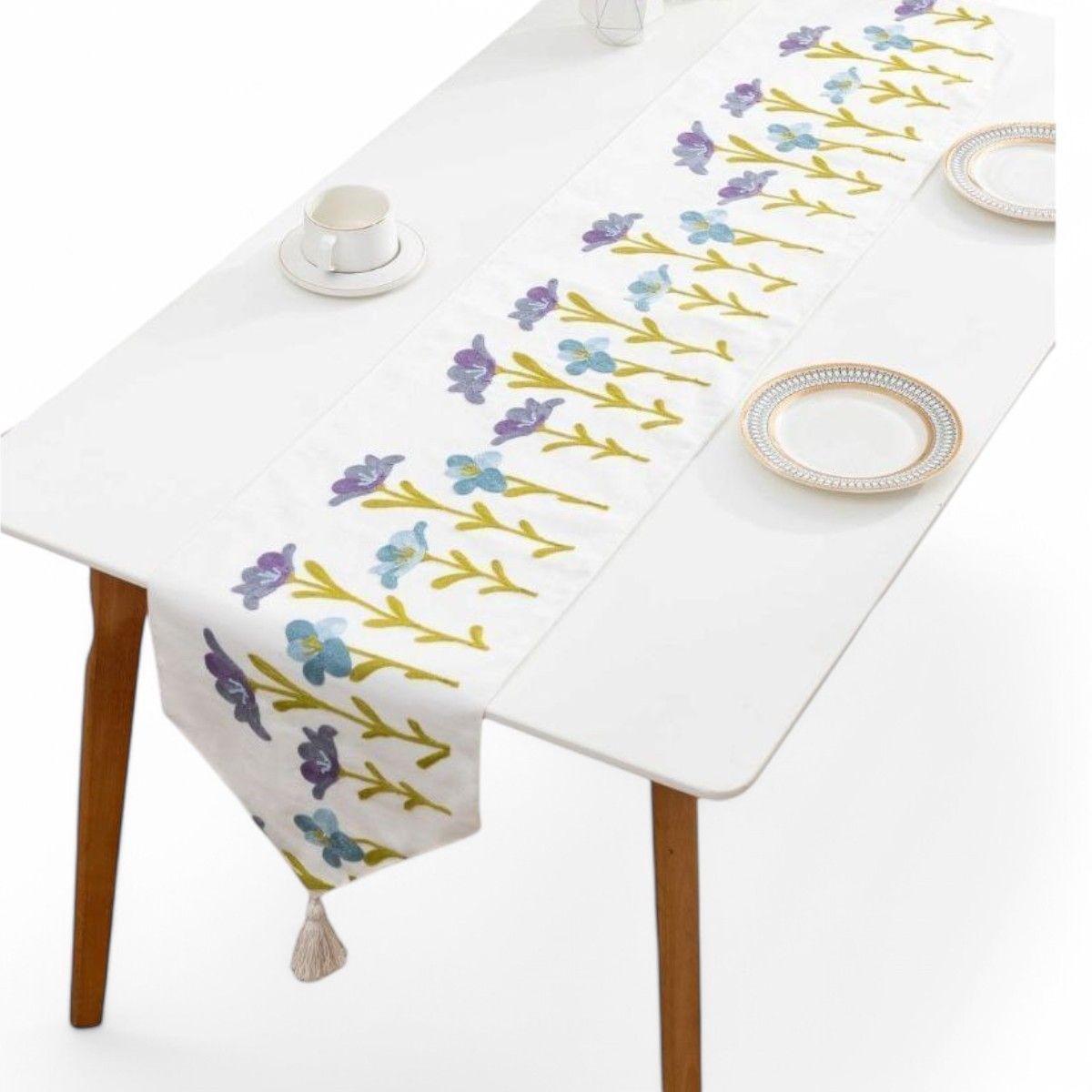 GENERICO - Camino De Mesa Bordado Medida 32x180cm Poliester Corredor