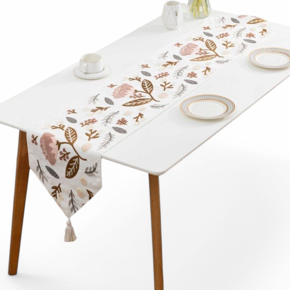 GENERICO - Camino De Mesa Bordado Medida 32x180cm Poliester Corredor