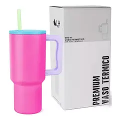 GENERICO - Vaso térmico mug LH 900 lt acero inoxidable fucsia