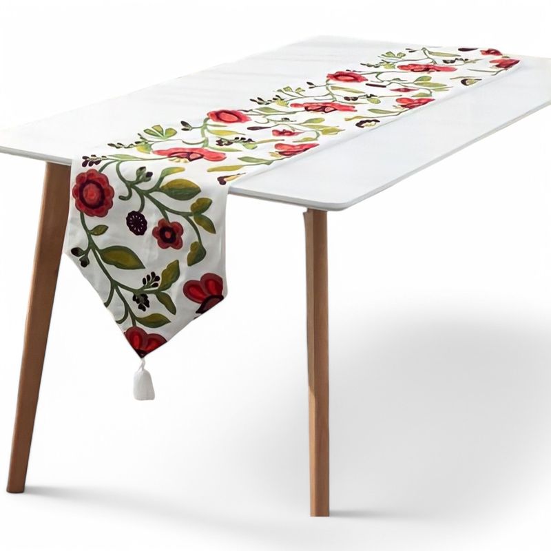 GENERICO - Camino De Mesa Bordado Medida 32x180cm Poliester Corredor