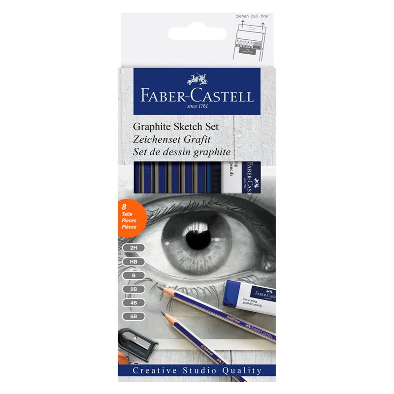 FABER-CASTELL - Set de Dibujo Grafito Faber-Castell Goldfaber 8 piezas