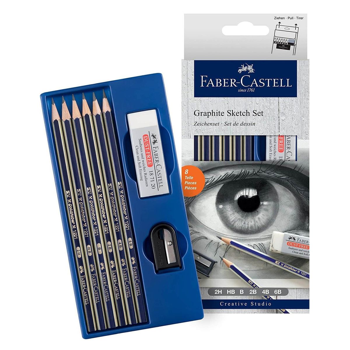 FABER-CASTELL - Set de Dibujo Grafito Faber-Castell Goldfaber 8 piezas