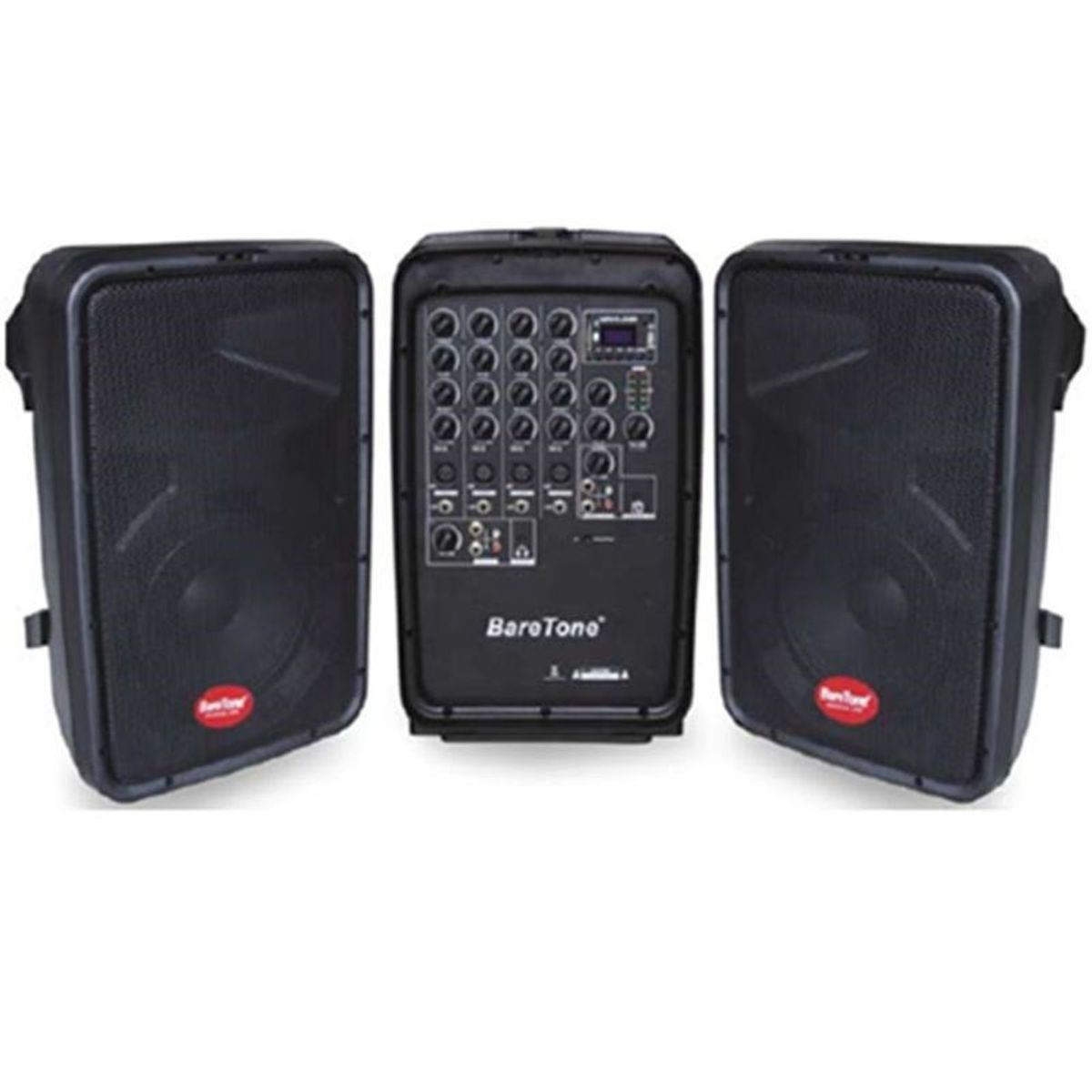 BARETONE - Combo Audio 2X 8 100W X2 + MIC Inalambrico BARETONE