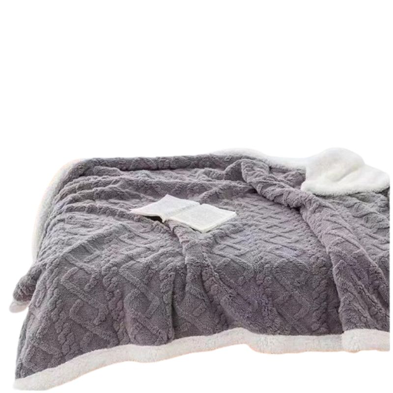 GENERICO - Frazada Sherpa Polar - Manta termica 2 plazas Ropa de cama Gris