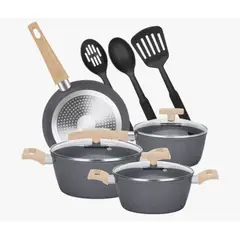 GENERICO - Batería De Cocina Granito Antiadherente 10 Piezas