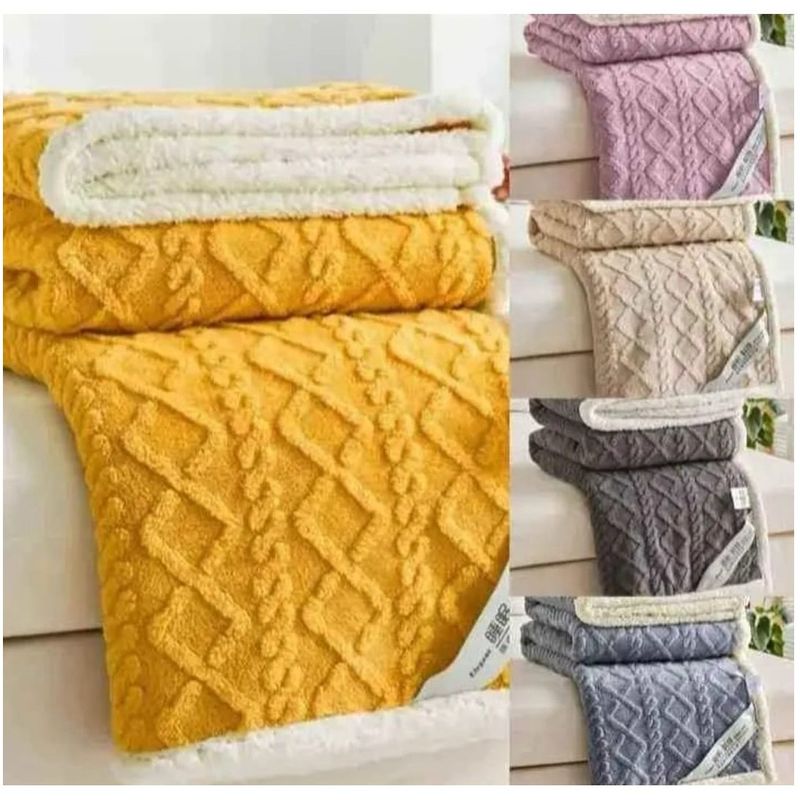 GENERICO - Frazada Sherpa Polar - Manta termica 1,5 plazas Ropa de cama