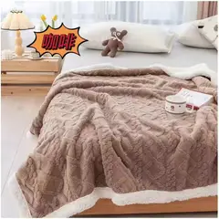 GENERICO - Frazada Sherpa Polar - Manta termica 1,5 plazas Ropa de cama
