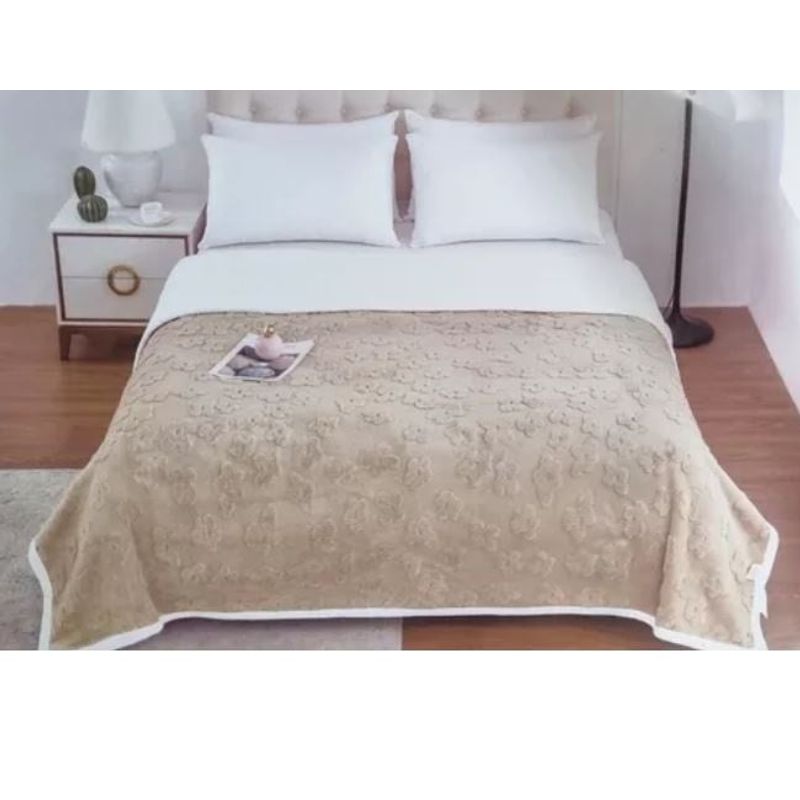 GENERICO - Frazada Sherpa Polar - Manta termica 1,5 plazas Ropa de cama