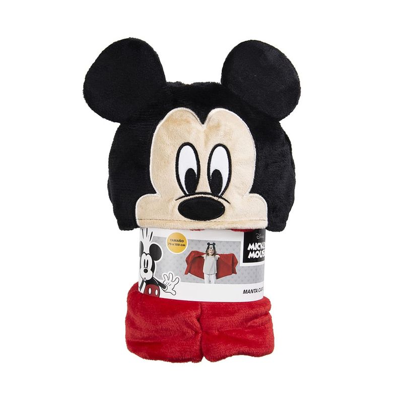 MASHINI - Manta capucha 3D 75x180 cm diseño Mickey