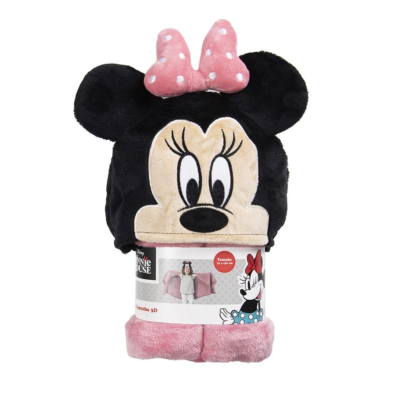 MASHINI - Manta capucha 3D 75x180 cm diseño Minnie