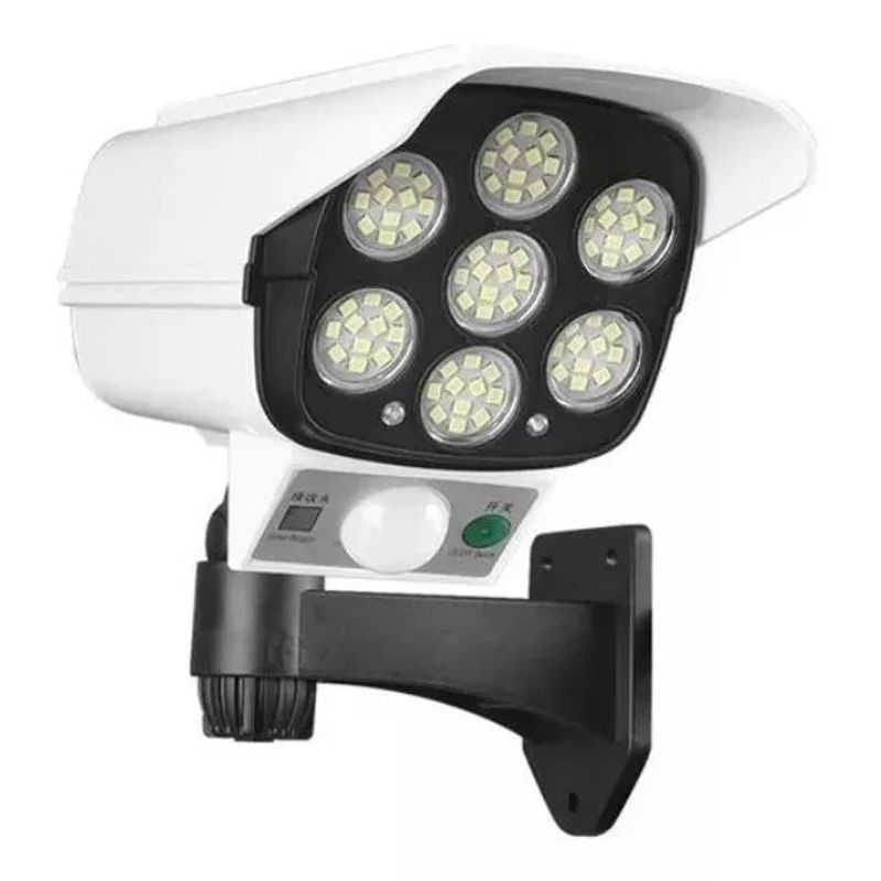 GENERICO - Foco Solar Forma Cámara Control Remoto Carcasa Blanco