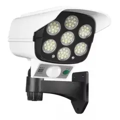 GENERICO - Foco Solar Forma Cámara Control Remoto Carcasa Blanco