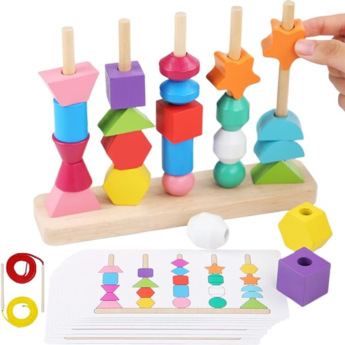 GENERICO - Regalo Infantil De Madera Para Aprender Apilar Cuentas