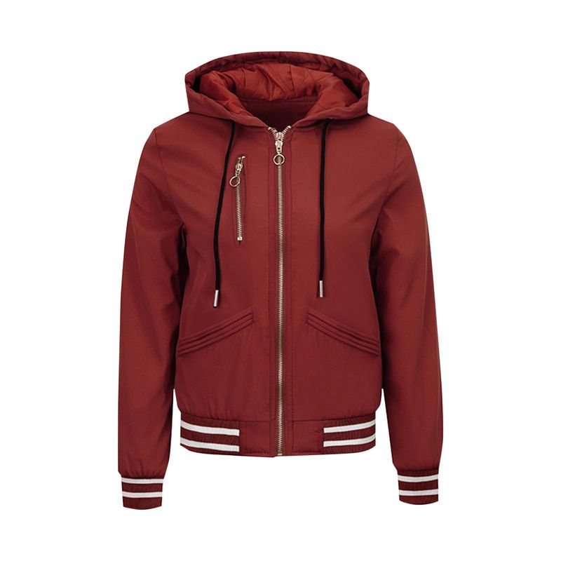 RURUTOTO - Chaqueta bomber con capucha para mujer Negro.