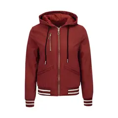 RURUTOTO - Chaqueta bomber con capucha para mujer Negro.