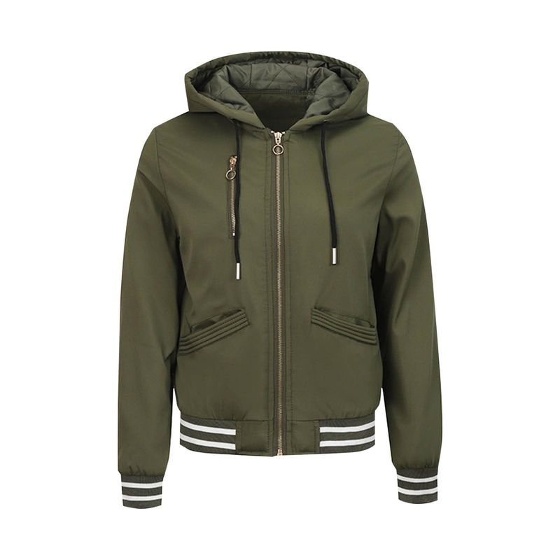 RURUTOTO - Chaqueta bomber con capucha para mujer Negro