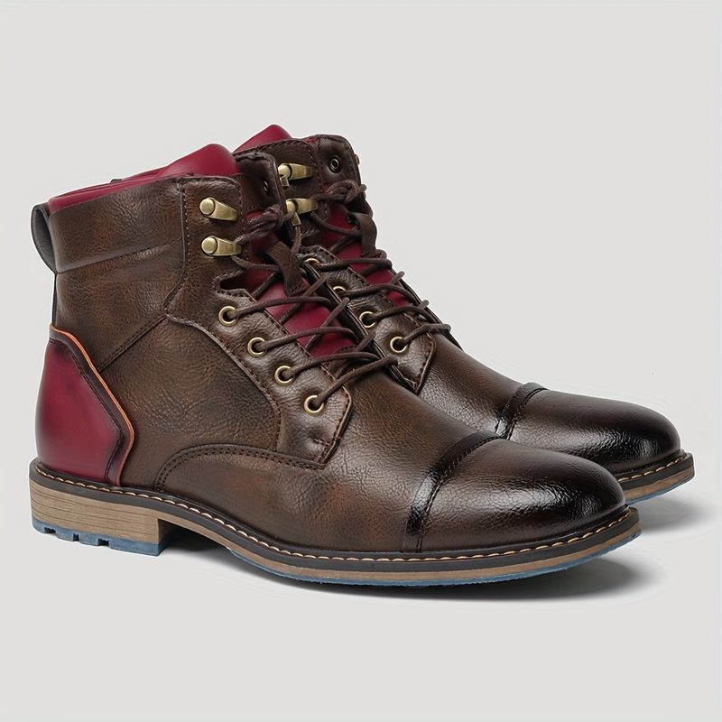 VATYERTY - Botas de hombre con parte superior de PU y suela de goma