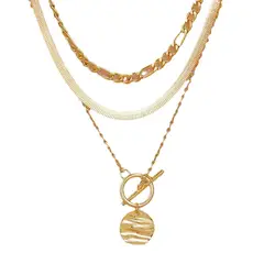 VATYERTY - Conjunto de collar simple de 3 piezas en capas