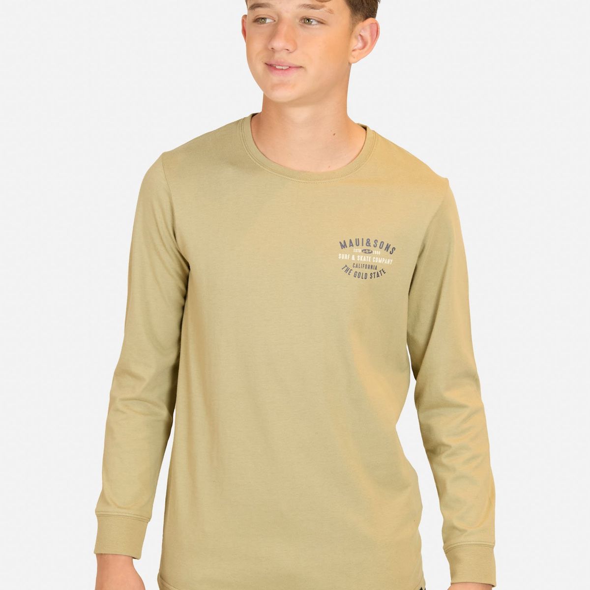 MAUI AND SONS - Polera ML Shoreline Drift Café Infantil Maui And Sons - Café