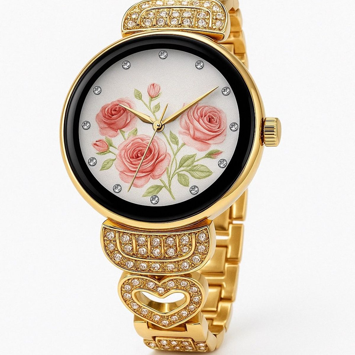 STARTECHOFFICE - Smartwatch de Lujo Mujer Pulsera Acero Incrustaciones 2 Correas Amoled Notificaciones Compatible