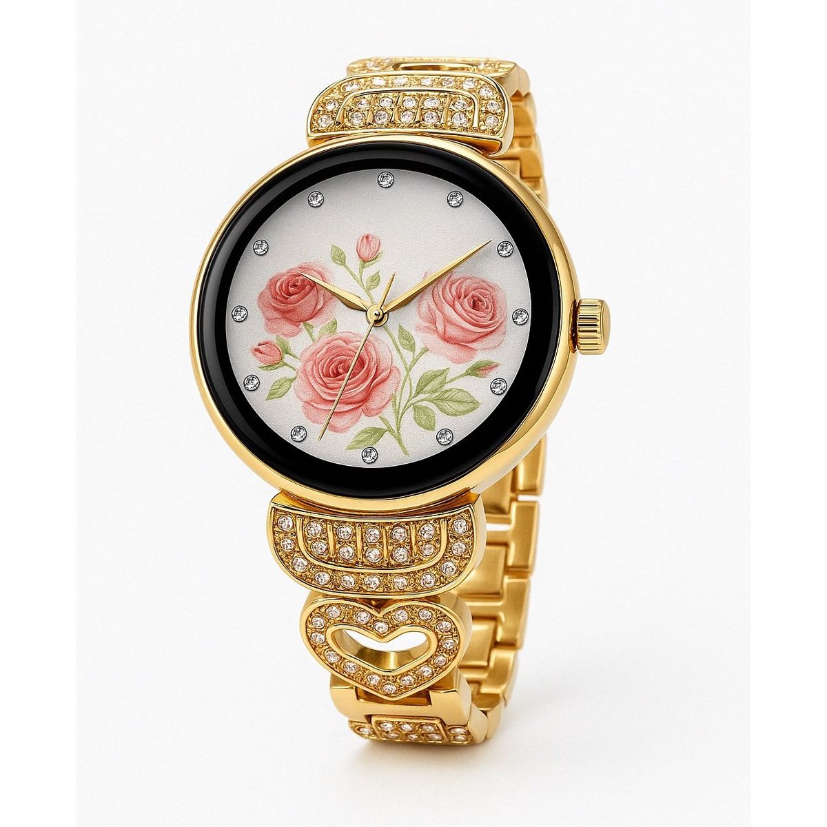 STARTECHOFFICE - Smartwatch de Lujo Mujer Pulsera Acero Incrustaciones 2 Correas Amoled Notificaciones Compatible