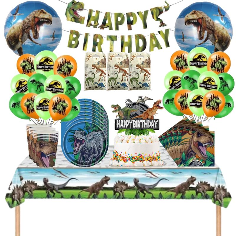 GENERICO - Pack Decoración Globos Cotillón Dinosaurios jurassic