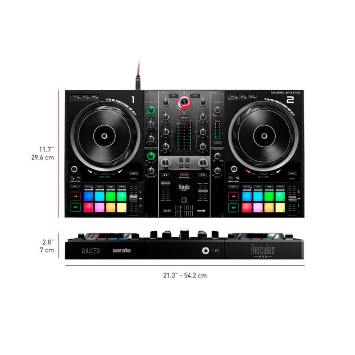 HERCULES - HERCULES DJControl Inpulse 500 - Controlador DJ Profesional con Serato DJ y FX