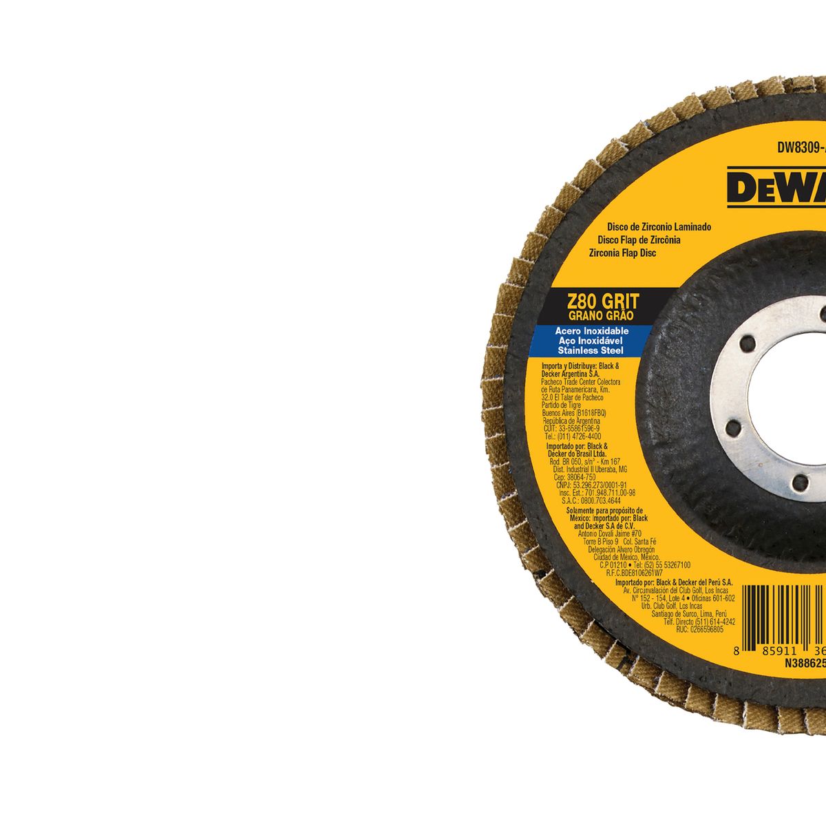 DEWALT - Disco Traslapado Zirconia Dewalt 4-1/2x7/8 Gr 80 DW8309-BR