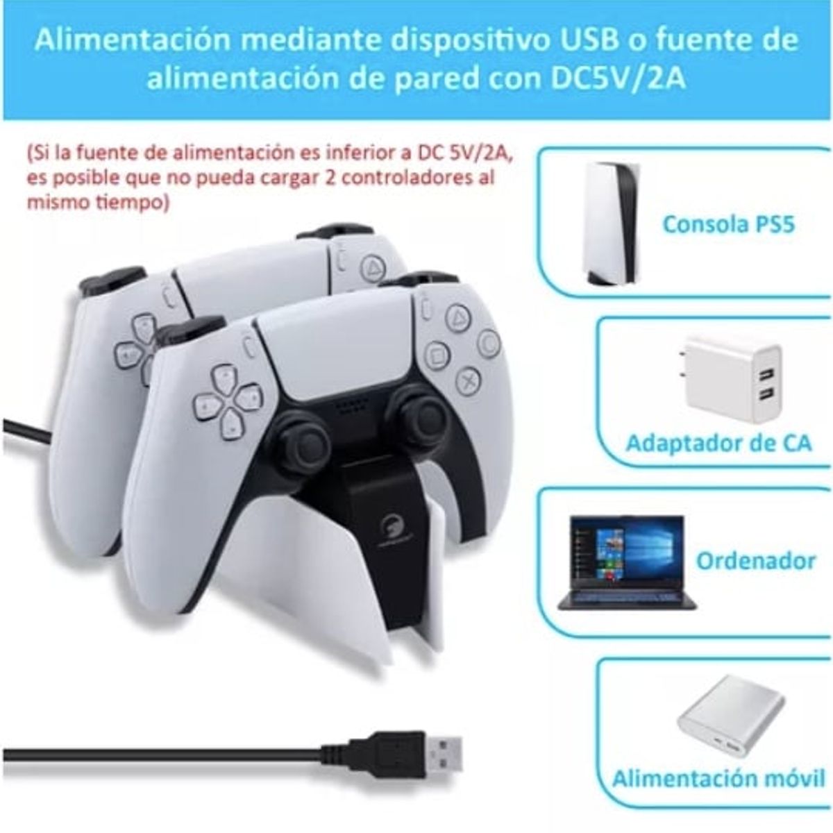 GENERICO - Base Cargador Para Consola Carga Rápida