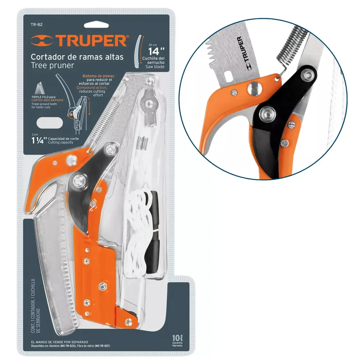 TRUPER - Tijera Podadora De Altura Manual Con Serrucho Truper 18401