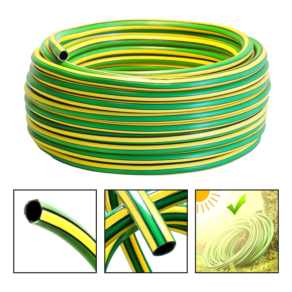 GENERICO - Manguera Riego Jardin 50m 1/2 P 1.2 mm Reforzada Proteccion Uv