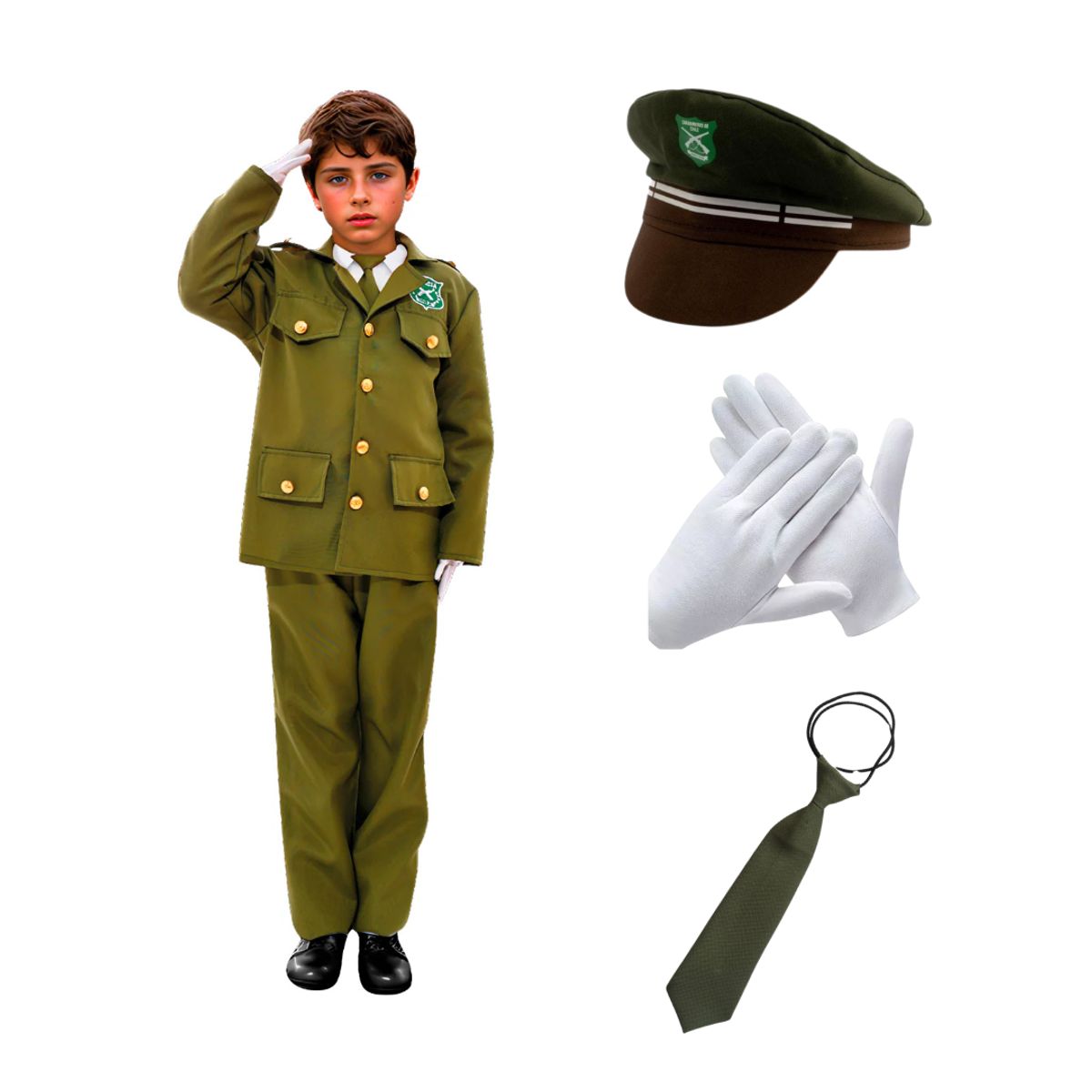 GENERICO - Disfraz De Carabinero Unisex Para Niños 5-6