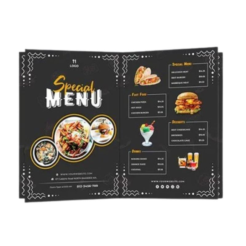 GENERICO - Carta Menu De Restaurante Comida Pastelería Heladería