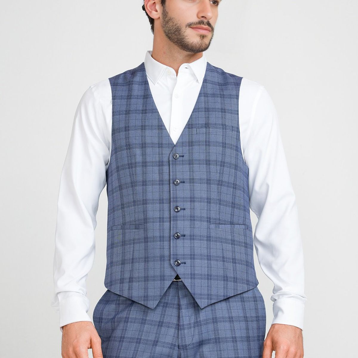 PERRY ELLIS - Gilet Formal Hombre Azul Piedra