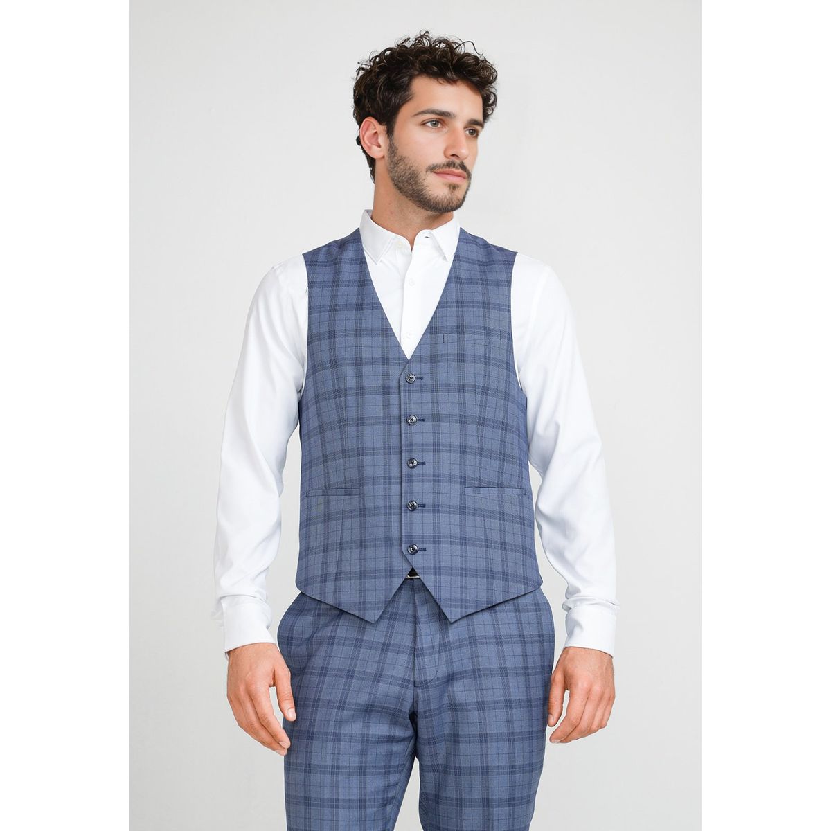 PERRY ELLIS - Gilet Formal Hombre Azul Piedra