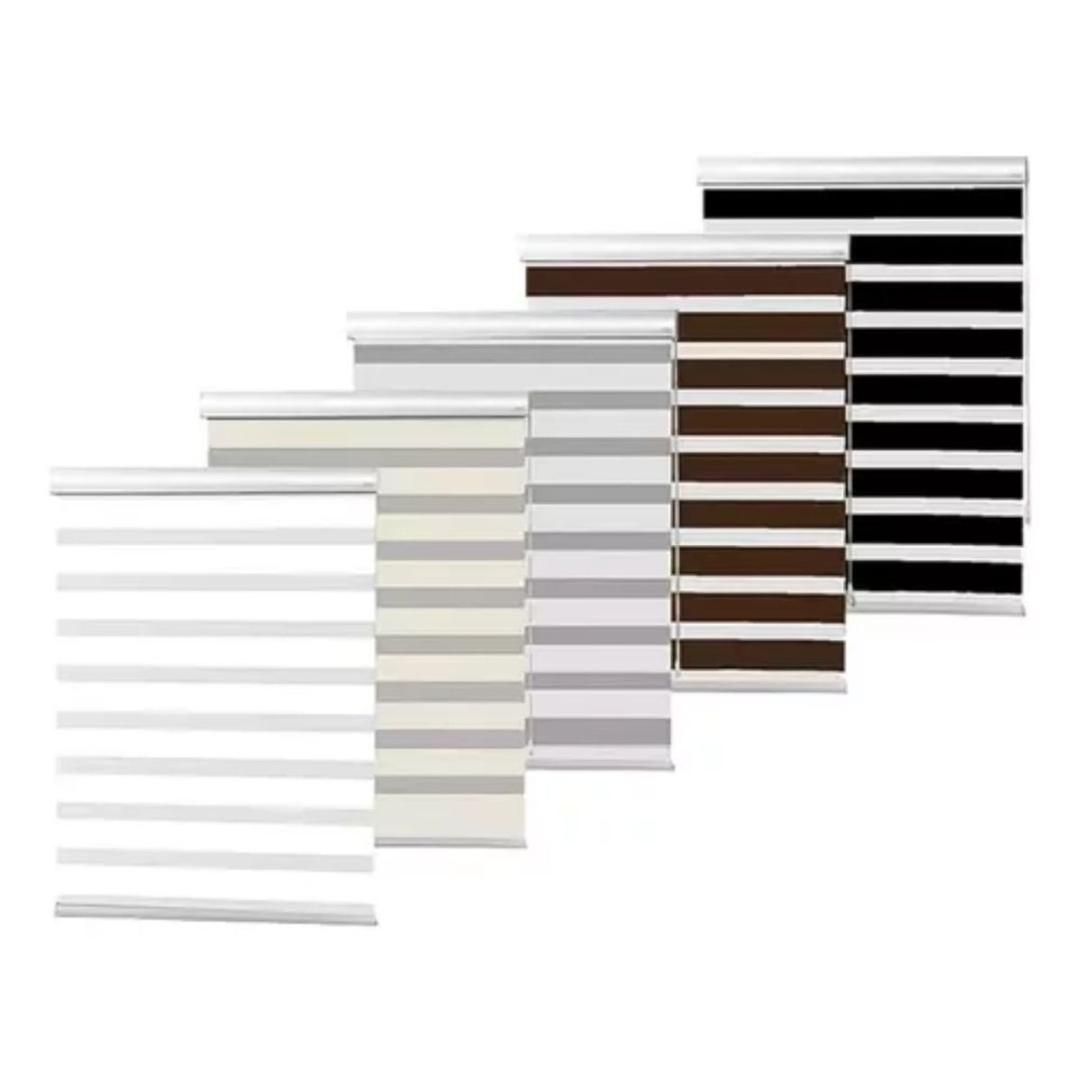 GENERICO - Cortina Roller Jaspeada Duo Zebra Dia Noche 120x240cm Gris