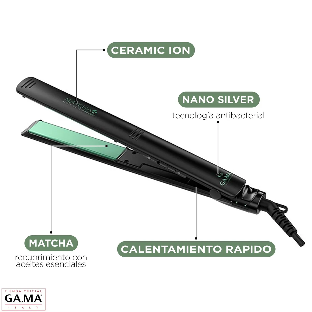 GAMA - Plancha Alisadora Elegance Matcha Gama Active Oil
