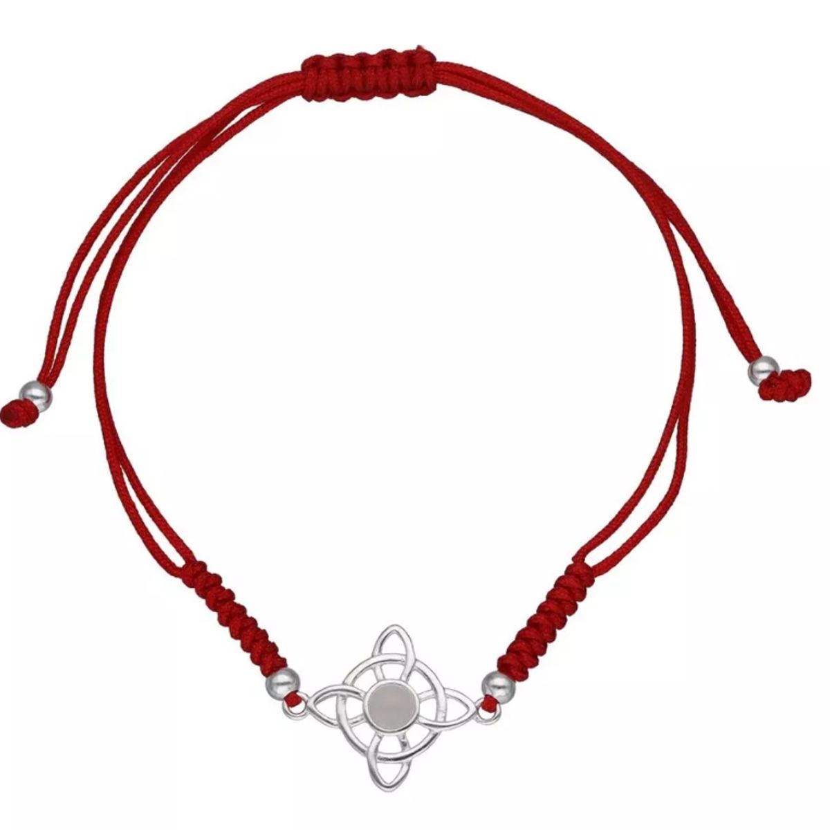 GENERICO - Pulsera Hilo Rojo Nudo De Brujas Plata Cuarzo Rosa Protector