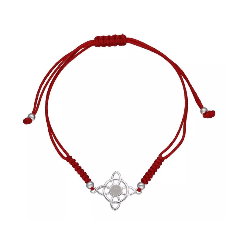 GENERICO - Pulsera Hilo Rojo Nudo De Brujas Plata Cuarzo Rosa Protector