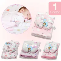 Set Manta Frazada Polar Para Bebé Niña + Cojín Para Cuello Surtidos