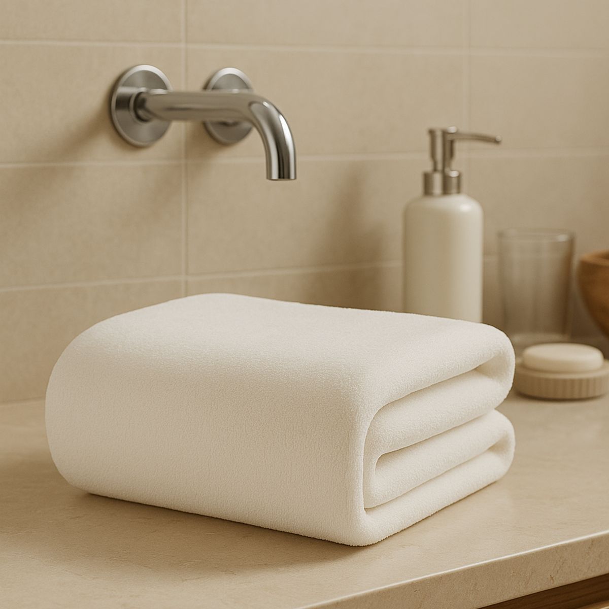 Toalla de Baño Microfibra Blanca 70x130 cm, marca COSAS CASA - Foto Principal