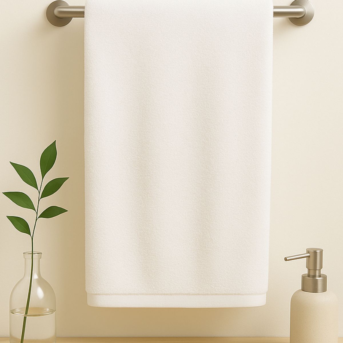 Toalla de Baño Microfibra Blanca 70x130 cm, marca COSAS CASA - Foto 2