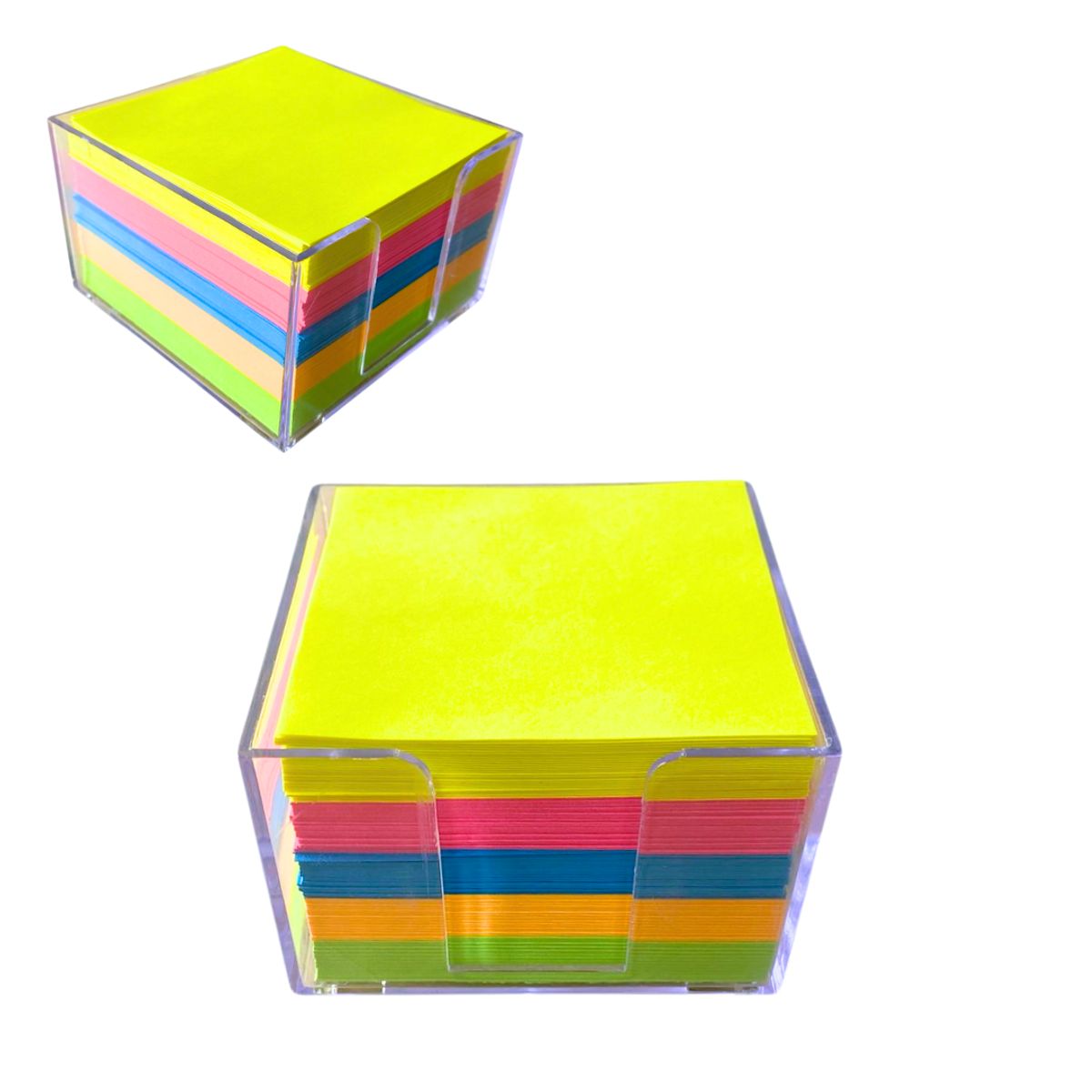 GENERICO - Taco De Notas 7,6 Cm X 7,6 Cm Con Base De Acrílico